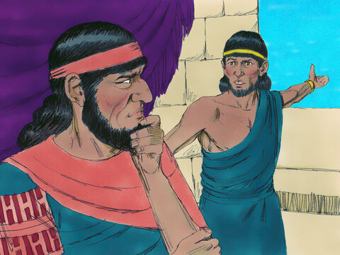 However the spies had been spotted. The King of Jericho was warned, ‘There are Israelite spies in the city.’ The king gave orders for soldiers to go to Rahab’s house and arrest them. – Slide 9