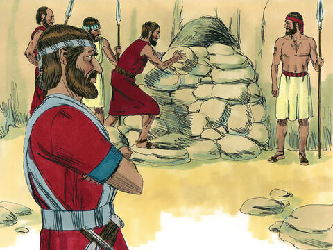 Then Joshua said, ‘Remove the rocks covering the opening of the cave, and bring the five kings to me.’ – Slide 12