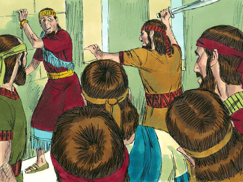 His 22-year-old son Amon became king but only ruled for a year. He too had no time for God. His officials attacked and killed him. His murderers were arrested and executed. – Slide 7