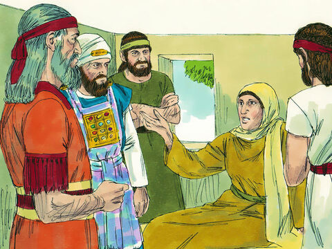 The King sent Shaphan and Hilkiah to a prophetess called Huldah. ‘She had a message from God for the king. ‘As we have been so disobedient, God’s will bring a disaster on this land. But, as the king has humbled himself, torn his robes and wept, this disaster will not happen in his lifetime.’ (This disaster was an invasion by the Babylonian army which happened after the death of King Josiah. The Babylonians took the Jews back to their land as captives). – Slide 17