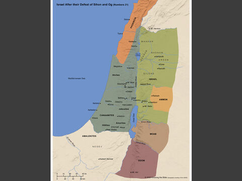 Israel after their defeat of Sihon and Og (Numbers 21). – Slide 7