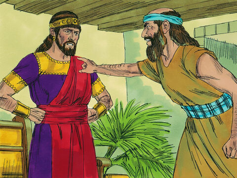 The Lord sent Zechariah, the son of Jehoiada to warn King Joash. He announced, ‘As you have forsaken the Lord, he has forsaken you.’ This made Joash very angry and he ordered Zechariah to be taken out and stoned to death. – Slide 11