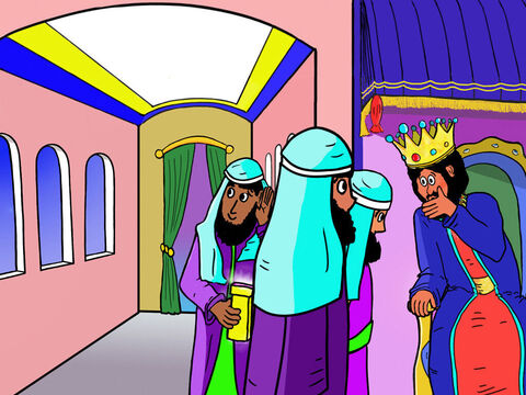 King Herod secretly called the Wise Men again, ‘Go and find this child and report back to me so I can also go and worship Him.’ But he was not planning to worship Jesus but send his soldiers to put the newborn King to death. – Slide 31