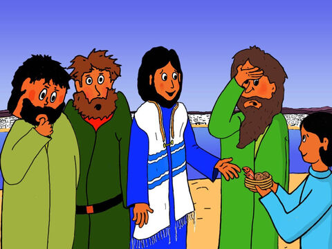 But Jesus said, ‘It is enough! We need no more!’ The disciples were very surprised! – Slide 17