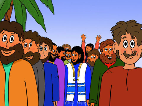 News came that Jesus was heading towards the city with His 12 disciples. – Slide 2