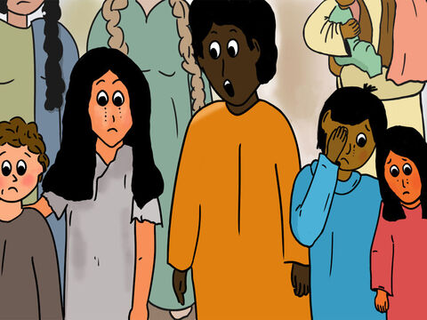 The children looked sad. They really wanted to meet Jesus. The mothers were disappointed and felt that no-one cared about them and their children.’ – Slide 7