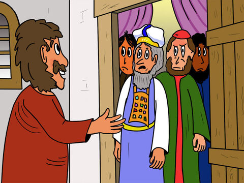 Judas knocked at the door of the chief priests and the religious leaders and asked them if they wanted his help. They were very surprised and said: ‘You are one of His disciples, aren´t you?’ – Slide 8