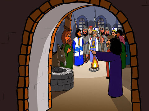 Later, several looked at Peter and said that he was definitely one of Jesus´ disciples, but Peter denied it and swore again. – Slide 35