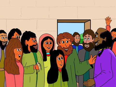 Barnabas took Paul with him to meet the other disciples in Jerusalem. Everyone was very happy that Paul now believed in Jesus. – Slide 5