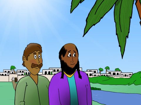 Paul continued to travel to many different places and preach about Jesus. About the year 52 AD he came to the city of Philippi in Greece together with a man named Silas. – Slide 1