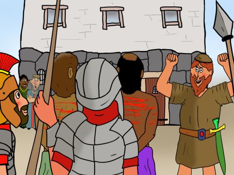 Then they dragged Paul and Silas to the prison in Philippi and gave strict orders to the jailer. ‘These two men are dangerous criminals!’ The jailer immediately locked Paul and Silas in the innermost cell of the prison. – Slide 17