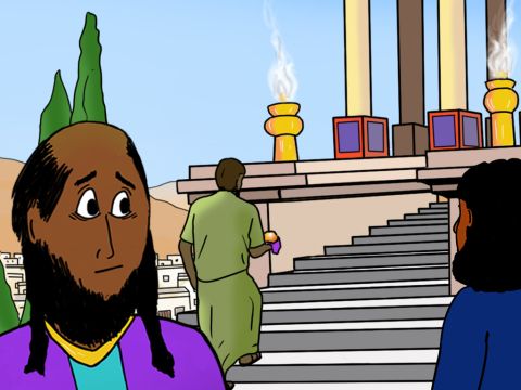 In around the year 54 AD Paul came to Ephesus. Paul saw the great outdoor theatre and the great Temple of Diana. He wanted to tell the people of Ephesus about the one true God who made heaven and earth, and teach them about His Son, Jesus Christ. – Slide 7