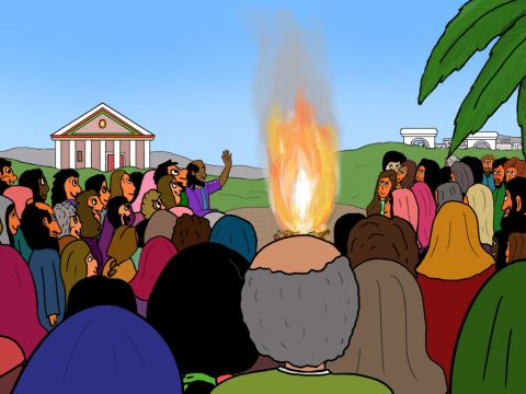 It also says that they burned all the bad books they owned on magic and making predictions. So many bad books were burned that the value of them was estimated at more money than 150 people could earn in one year. – Slide 17