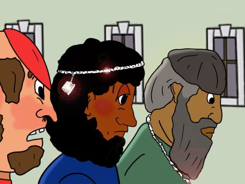 So everyone quickly left the theatre and those who found it most embarrassing were Demetrius and the other silversmiths who were all very ashamed. They had to stop or called to account by the Roman government for leading a riot. – Slide 32