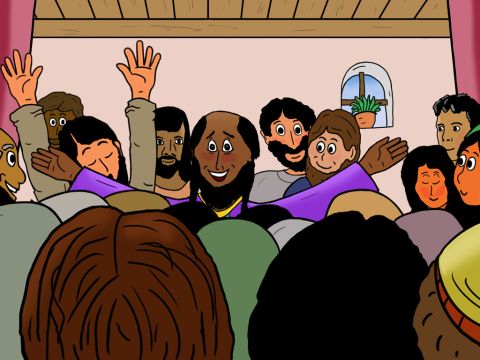 It was now time for Paul to leave his friends in Ephesus and preach about Jesus in other places. He gave the Christians much encouragement and comfort to continue in faithful service to the only living God who created heaven and earth. He told them to keep sharing the good news of Jesus Christ, our Saviour, and trust in Him for eternal life. – Slide 33