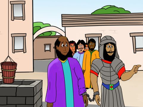 Paul had been falsely accused and, although innocent, had been in prison for several years. As he was a Roman citizen, Paul pleaded to be judged by the Emperor Nero in Rome. So, around 59 BC, the Roman authorities put Paul on a long voyage across the Mediterranean Sea from Israel to Italy. A Roman officer named Julius was responsible for guarding Paul. – Slide 1