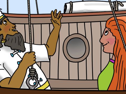 The ship’s captain agreed. 'Yes! Absolutely, and the wind is perfect!’ – Slide 4