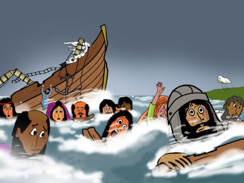 All 276 people aboard ended up in the icy water and tried to get ashore. – Slide 21
