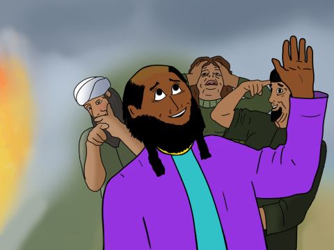 The Maltese people gasped, knowing Paul's hand would swell and he would soon fall down dead. They muttered, ‘Maybe he is a murderer and the goddess of justice will not let him live.’ – Slide 27