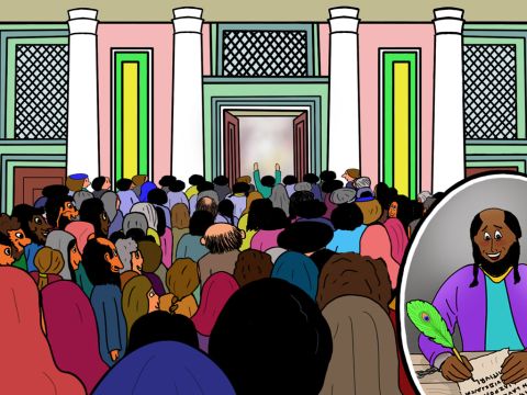 He probably thought of the many people who had come to Tyrannus's lecture hall in Ephesus to hear his sermons. – Slide 12