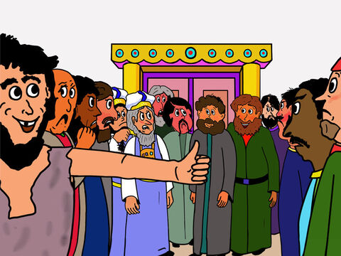 But Peter and John answered that they must obey God more than men! They had to keep telling people about Jesus. – Slide 14