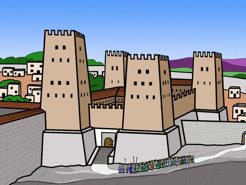 So King Herod had Peter imprisoned in the great fortress of Antonia in Jerusalem. – Slide 3
