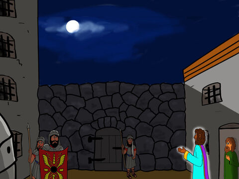 The angel led Peter out of the prison past all the guards who did not see them. – Slide 7