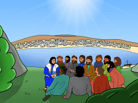 When Jesus walked on earth, He went up the side of a mountain with His twelve disciples. They sat down and Jesus taught His followers how they should live to please Him. – Slide 1