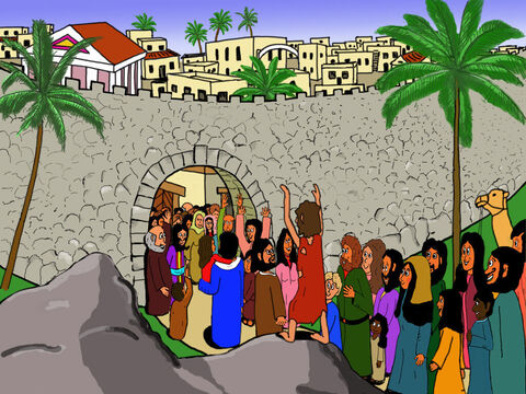 Bartimaeus was so happy to be able to see and followed Jesus into the city praising God for what He had done. – Slide 12