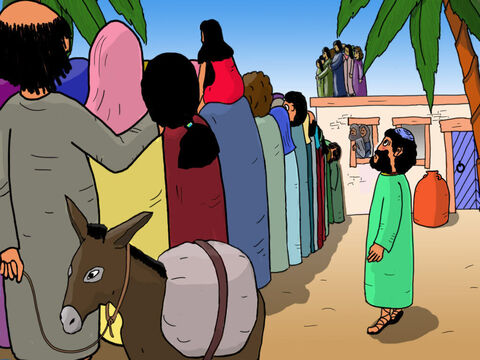 Everyone in Jericho wanted to see Jesus including Zacchaeus. But Zacchaeus was very short and could not see over the large crowds surrounding Jesus. Even if he stood on tip-toe he could not see Jesus. – Slide 13