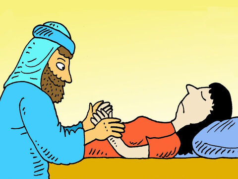 Jesus went into the room where the little girl lay dead. He took her by the hand and said, ‘Little girl, I say to you, get up.’ – Slide 6