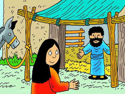 So many people had come to put their name on the list at Bethlehem that there was nowhere for Mary and Joseph to stay, except a smelly stable that animals slept in. – Slide 6
