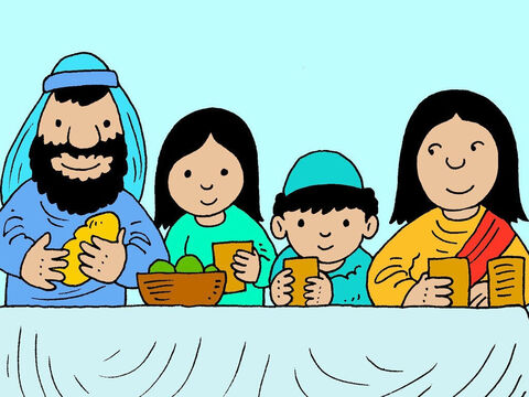 They lived in the village of Nazareth and would often have family and friends come to visit. Sharing happy times with them was important. – Slide 3