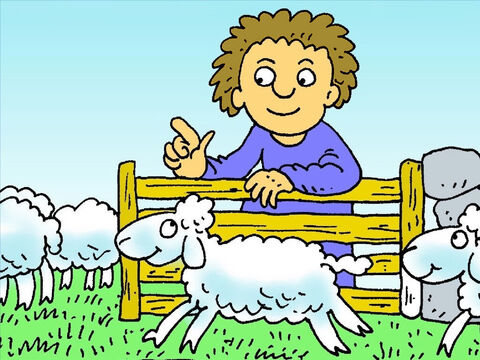 That night the shepherd counted all of his sheep. There were only ninety nine! One lamb was lost! – Slide 4