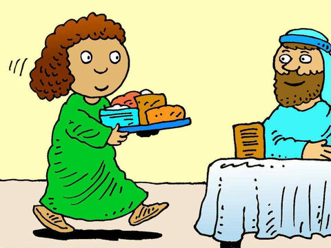 Martha listened to the wise words Jesus said and went back to her work with a new attitude about what she was doing, who it was for and how much she and Mary loved their friend Jesus. – Slide 8