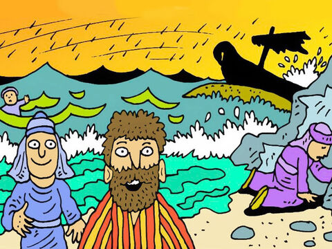 Swimming or floating on boards, everyone of them got safely to the beach, just as God had told Paul. All 276 of them were saved that day! – Slide 7