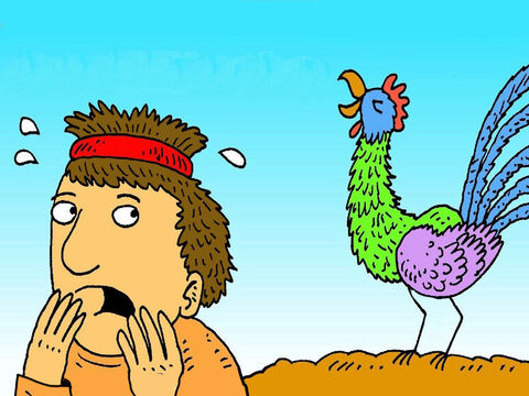 Peter remembered how Jesus had said, ‘Tonight, before the rooster crows, you will tell people that you don’t even know me, three times!’ Peter went away and cried as knew he had let Jesus down. – Slide 7