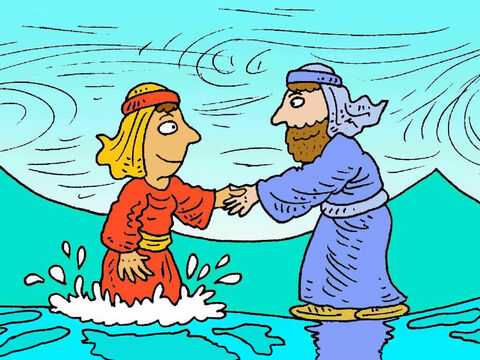 Jesus reached out his hand and caught Peter. Even though the wind blew and the waves crashed around him, while he kept looking at Jesus, Peter was safe. – Slide 6