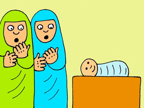 The mothers kept arguing, so they went to see King Solomon. The king had a clever idea. ‘Give the mothers half the baby each,’ he said. He knew the real mother would save her own child. – Slide 6