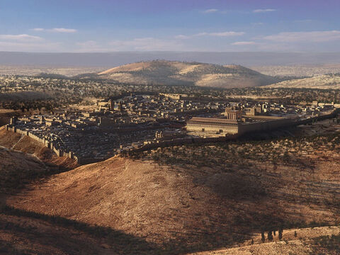 One day Jesus and His disciples travelled to the Mount of Olives, just outside Jerusalem. – Slide 8