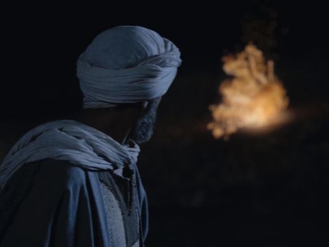 Here the angel of the Lord appeared to him in flames of fire from within a bush. Moses saw that though the bush was on fire it did not burn up. So Moses thought, ‘I will go over and see this strange sight—why the bush does not burn up.’ – Slide 3