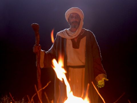 Then the Lord said, ‘Put your hand inside your cloak.’ So Moses put his hand into his cloak, and when he took it out, the skin was leprous—it had become as white as snow. <br/>‘Now put it back into your cloak,’ he said. So Moses put his hand back into his cloak, and when he took it out, it was restored, like the rest of his flesh. – Slide 13