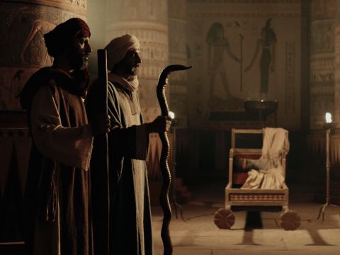 Moses obeyed and told Jethro his father-in-law God was sending him back to Egypt. God sent Aaron to join Moses and they travelled to Egypt. <br/>Moses and Aaron brought together all the elders of the Israelites, and Aaron told them everything the Lord had said to Moses. He also performed the signs before the people, and they believed. And when they heard that the Lord was concerned about them and had seen their misery, they bowed down and worshiped. – Slide 17