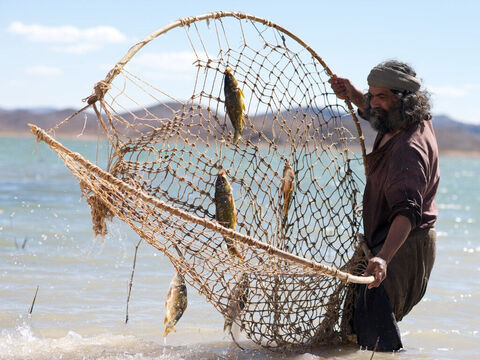 There were two main methods of fishing using nets – cast nets and drag nets. There were two types of Cast-Nets, one of a smaller mesh for sardines, and one of a larger mesh for larger fish. – Slide 11
