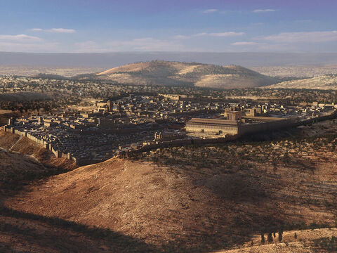 Jerusalem from the south-east in evening sunlight. – Slide 6