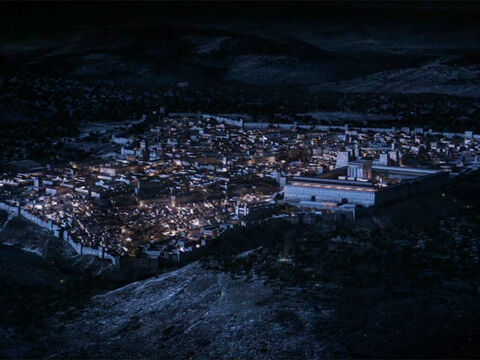 Jerusalem from the south-east at night. – Slide 9