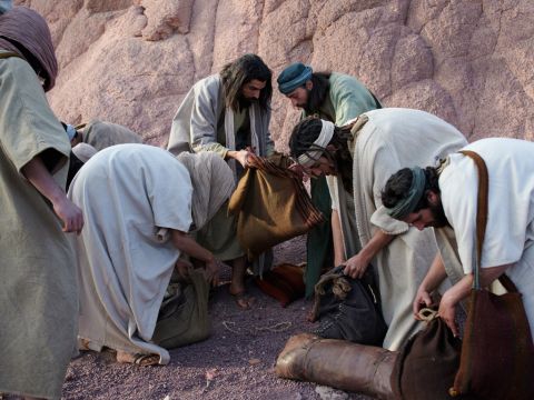 The servant caught up with the brothers. Each of them quickly lowered his sack to the ground and opened it. Then the steward proceeded to search, beginning with the oldest and ending with the youngest. And the silver cup was found in Benjamin’s sack. – Slide 3