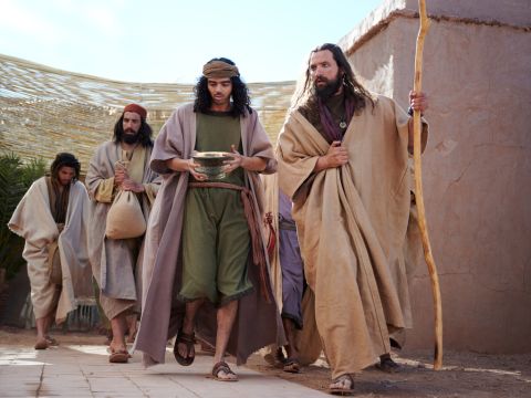 They all loaded their donkeys and returned to the city. – Slide 4