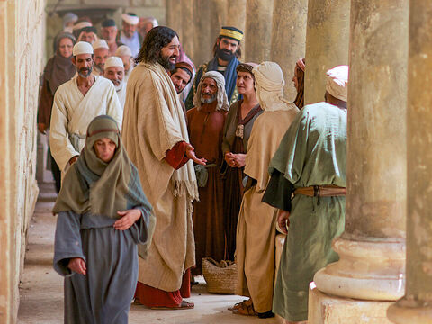 Jesus spoke these words near the offering box while he was teaching in the temple courts. No one seized Him because His time had not yet come. – Slide 9