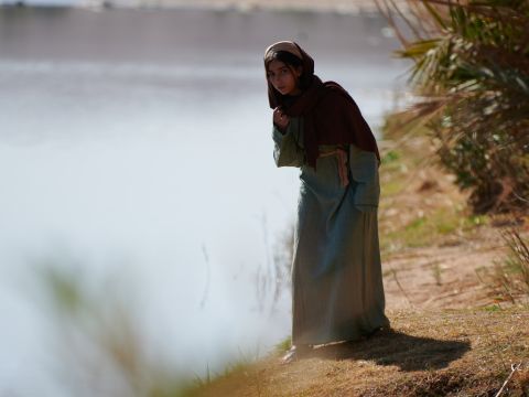 His sister, Miriam stationed herself at a distance to find out what would happen to him. – Slide 10
